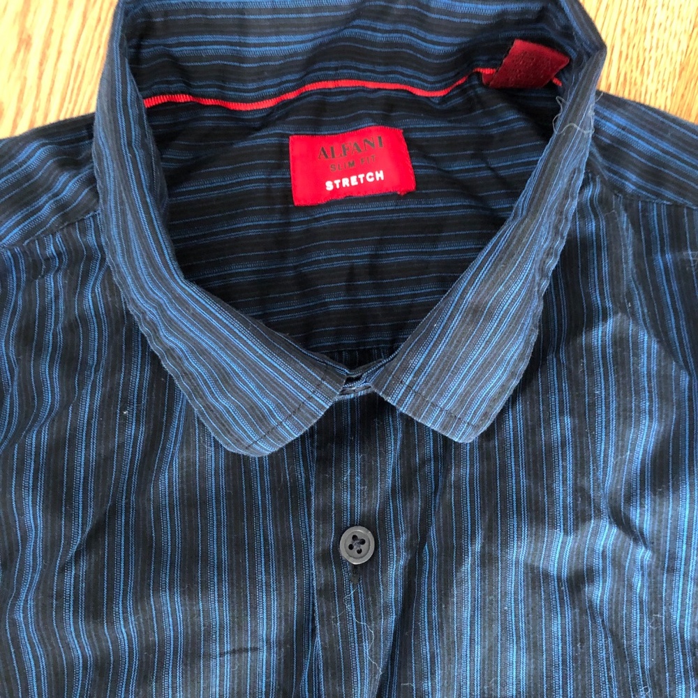 Buy 1 Get 2 Drill Slim fit stretch white large and Alfani blue shirt cotton - Picture 9 of 11